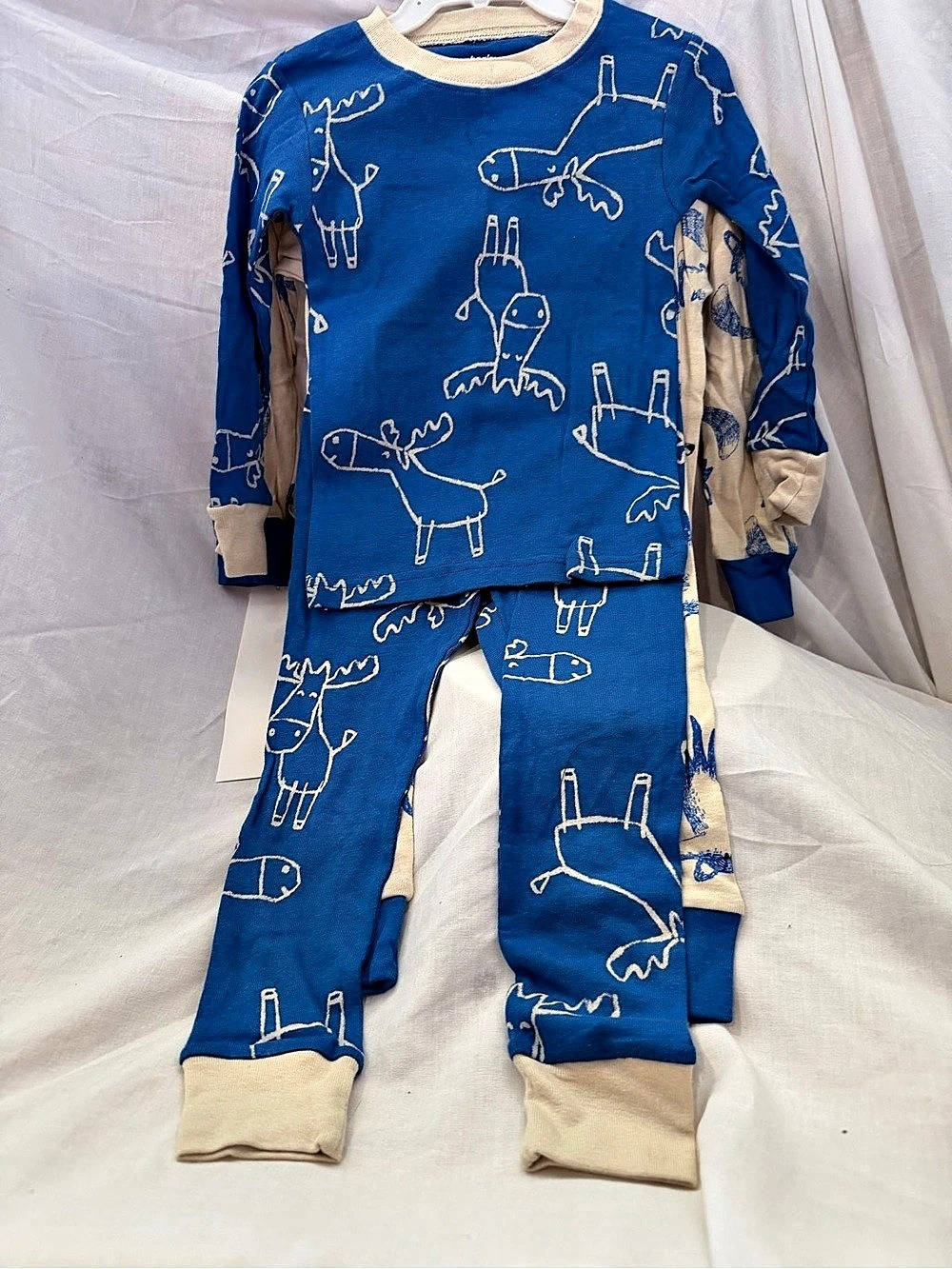 Carter's 4-Piece Pajama Set Animal Print Blue & Cream 2T NWT